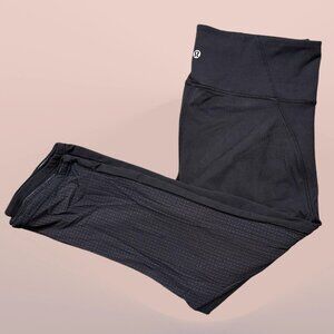 Lululemon Black / Dot Panel Cropped Lace Trim Leggings Women's Size 10